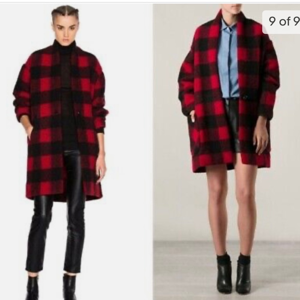 Isabel Marant etoile Gabrie plaid coat